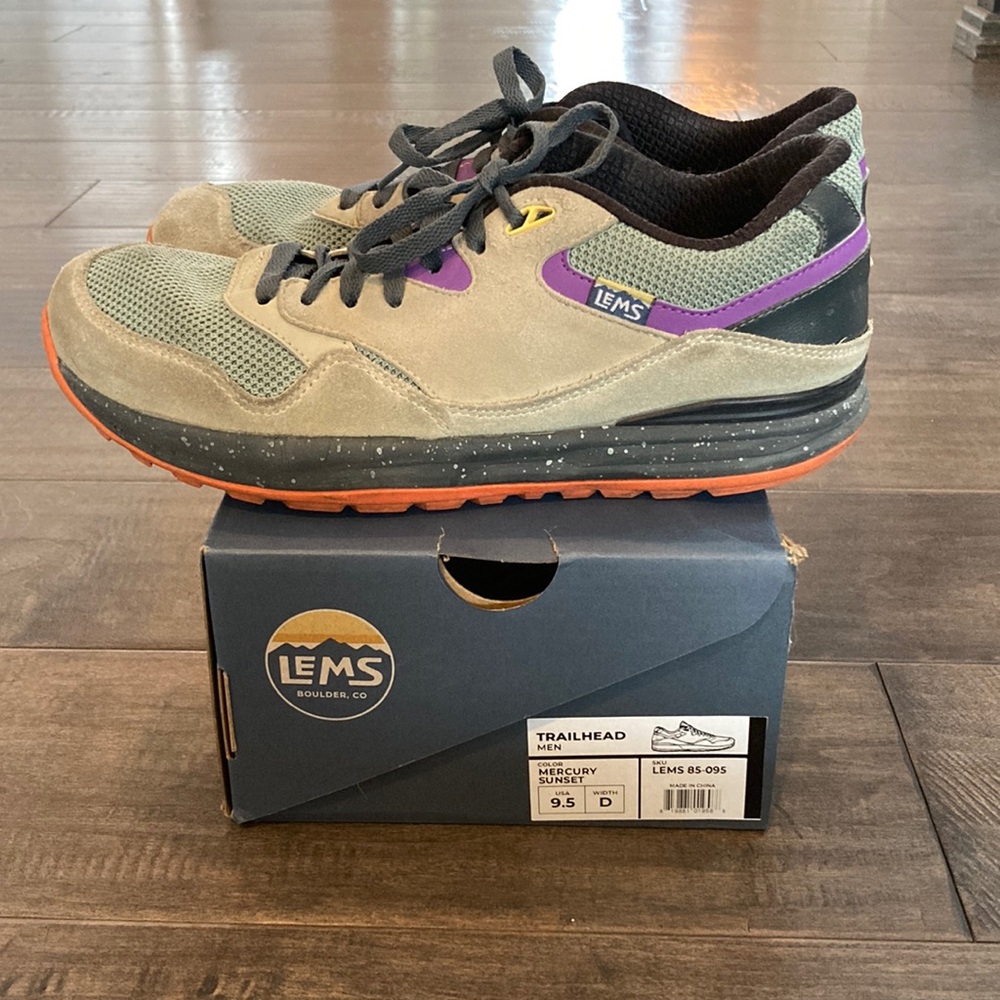 Men's Lems Trailhead v2 Hiking Shoes Mercury Sunset Size 9.5